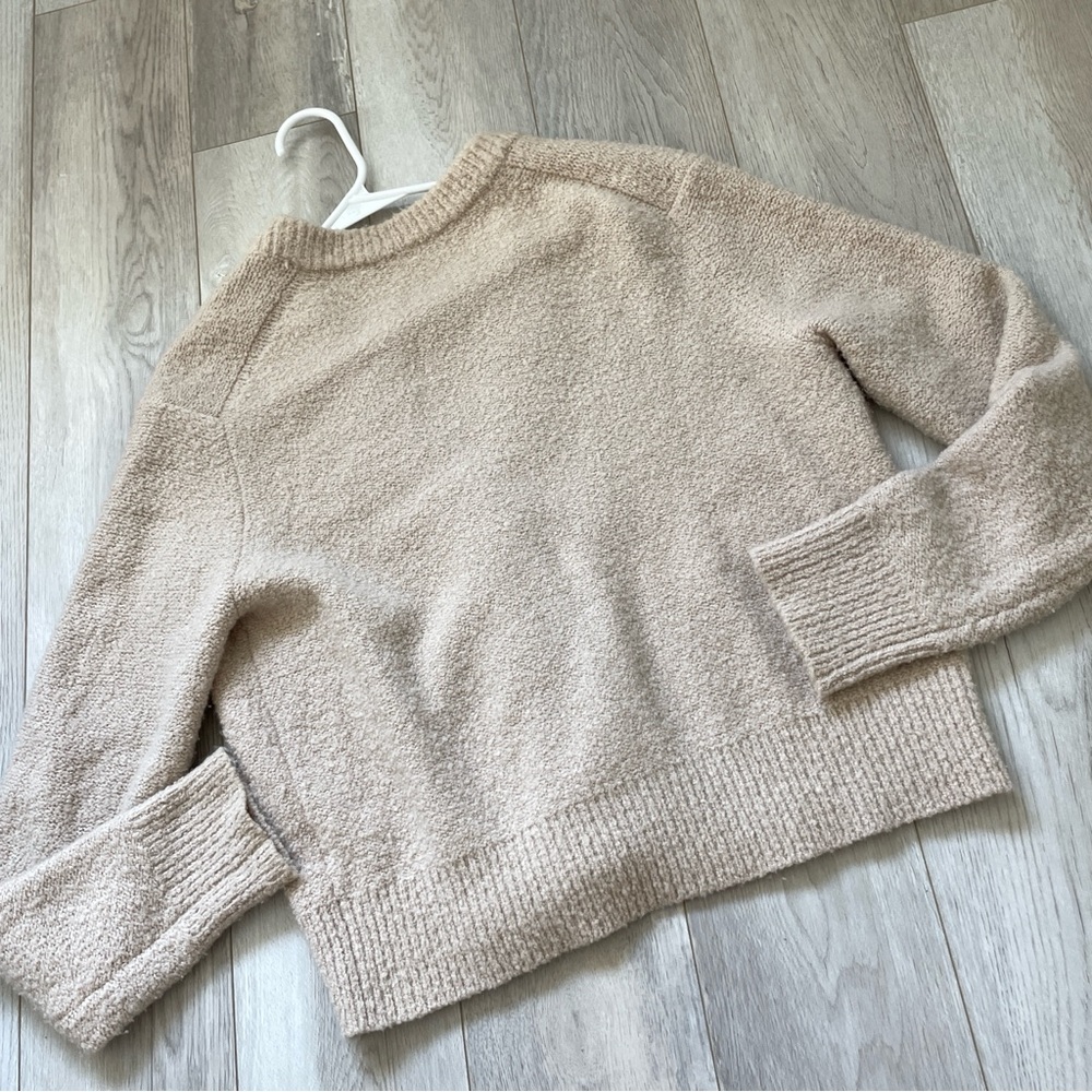 Jenni Kayne Merino Wool Boucle Boyfriend Cardigan Sweater Beige (Small) preppy - Picture 5 of 8
